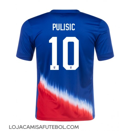 Camisa de Futebol Estados Unidos Christian Pulisic #10 Equipamento Secundário Copa America 2024 Manga Curta